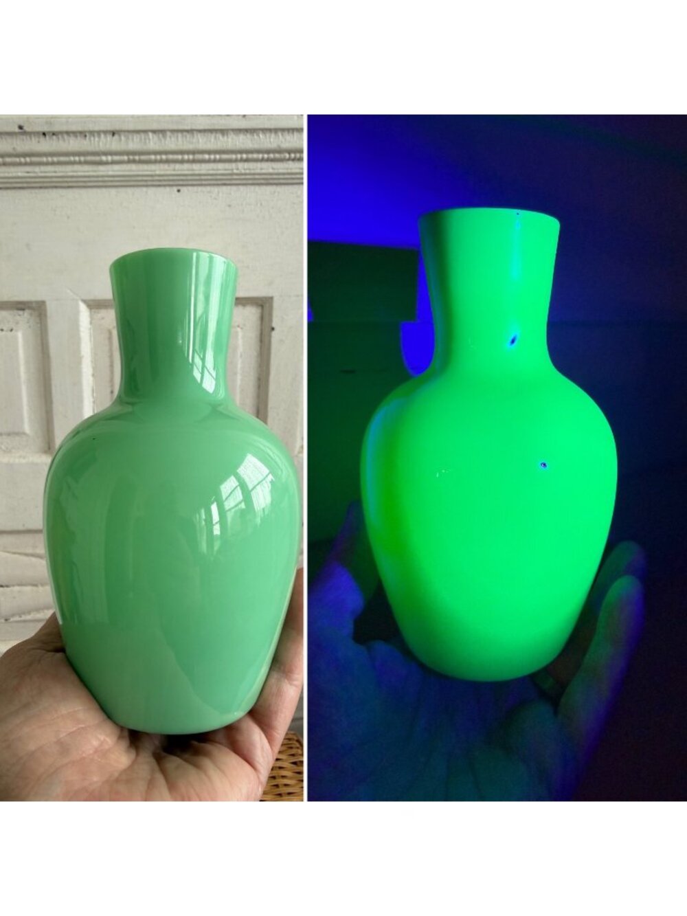 Vintage 1930s Morgantown Glass Jadite Uranium Glass Water Tumbler Bottle